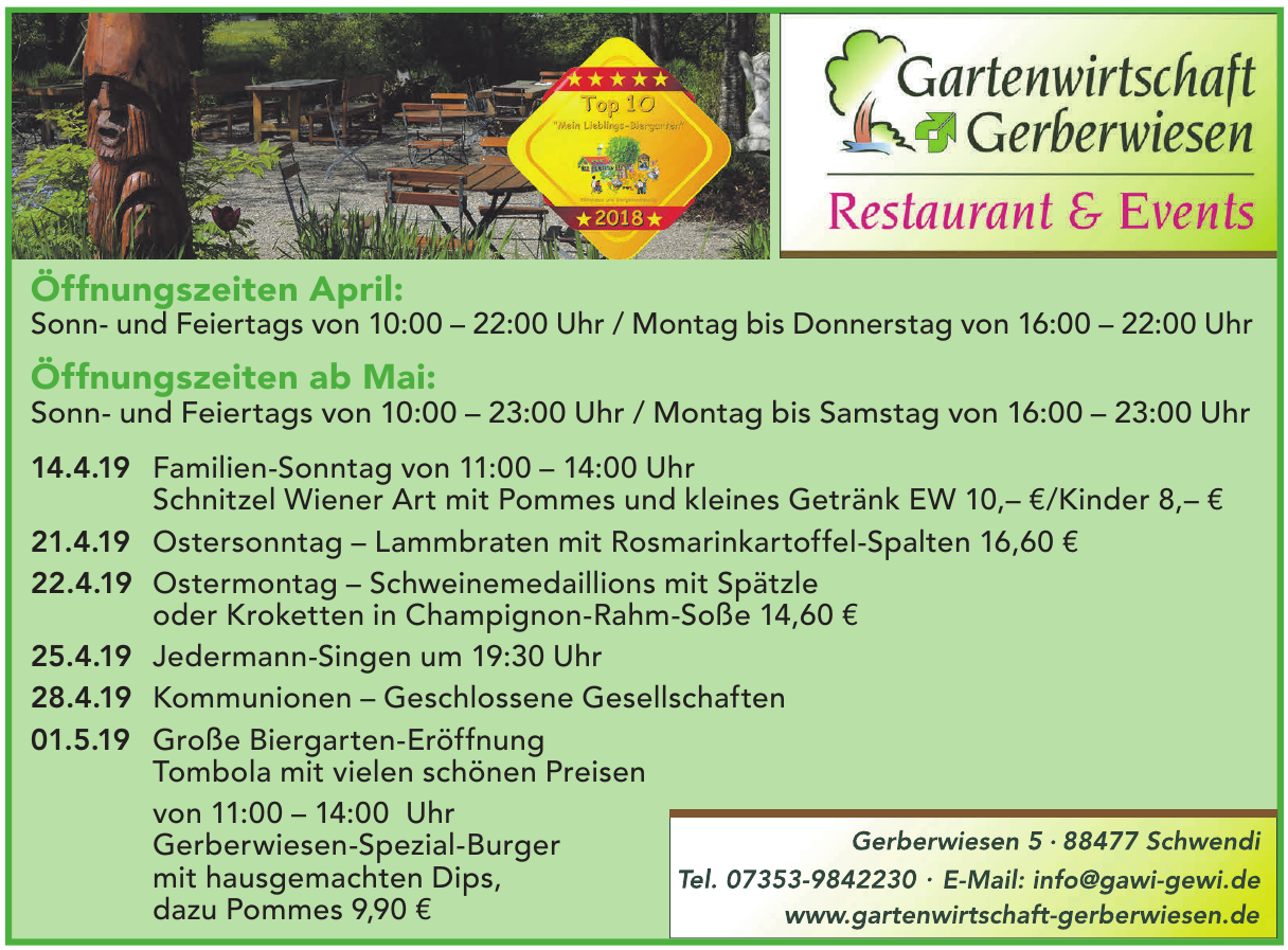 Gartenwirtschaft Gerberwiesen Gartenwirtschaft Gerberwiesen
