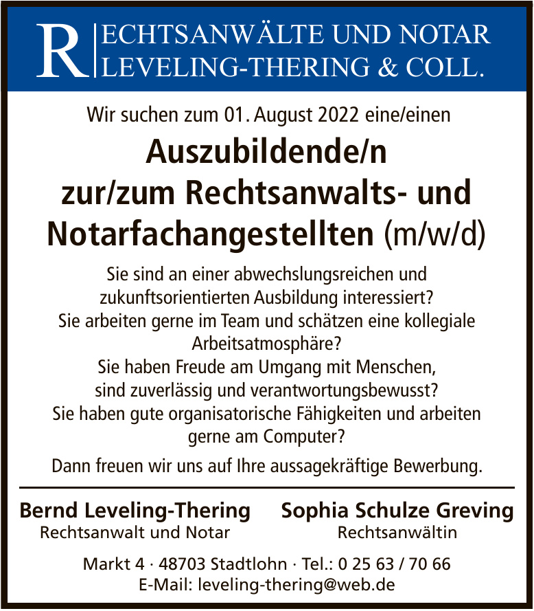 Rechtsanwälte und Notar Leveling-Thering & Coll.
