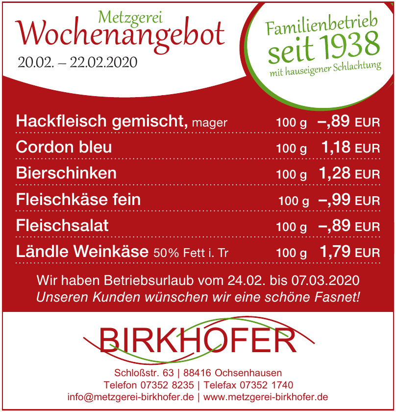 Metzgerei Birkhofer GmbH Metzgerei Birkhofer GmbH