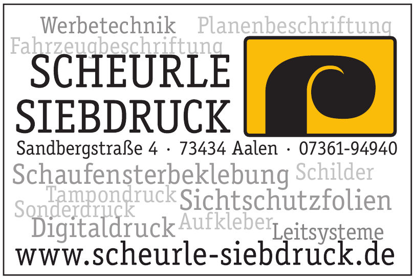 Scheurle Siebdruck Scheurle Siebdruck