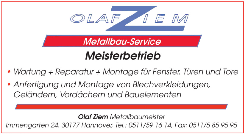 Olaf Ziem Metallbaumeister Olaf Ziem Metallbaumeister