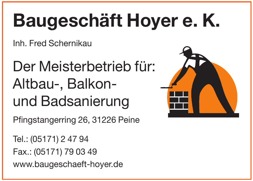 Baugeschäft Hoyer e. K. Baugeschäft Hoyer e. K.