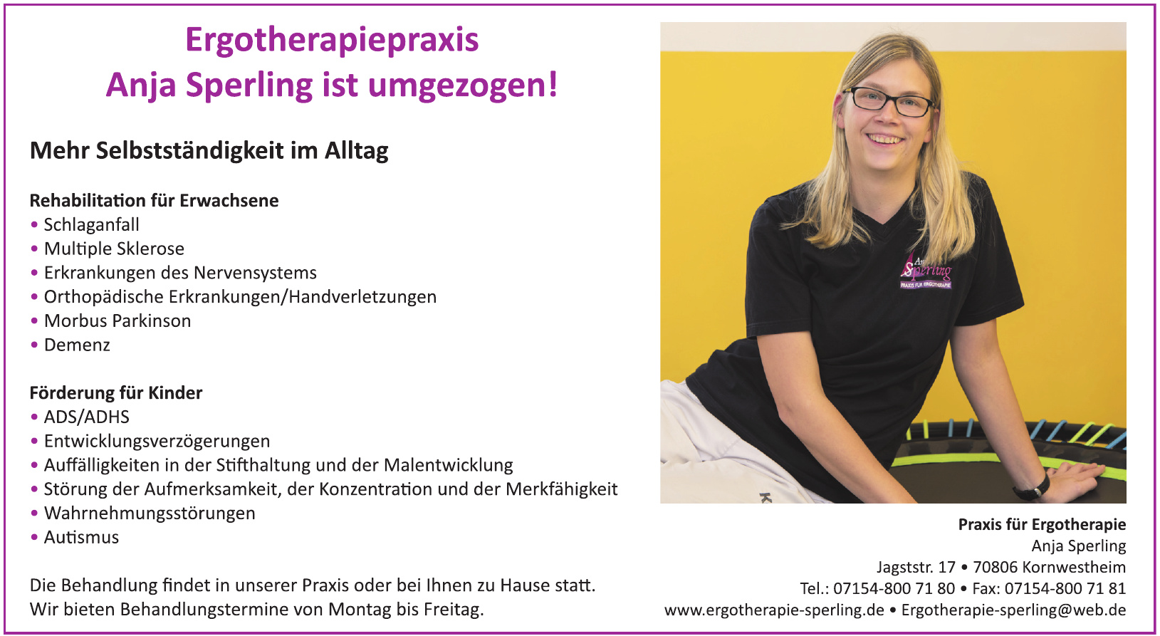 Praxis für Ergotherapie Anja Sperling Praxis für Ergotherapie Anja Sperling