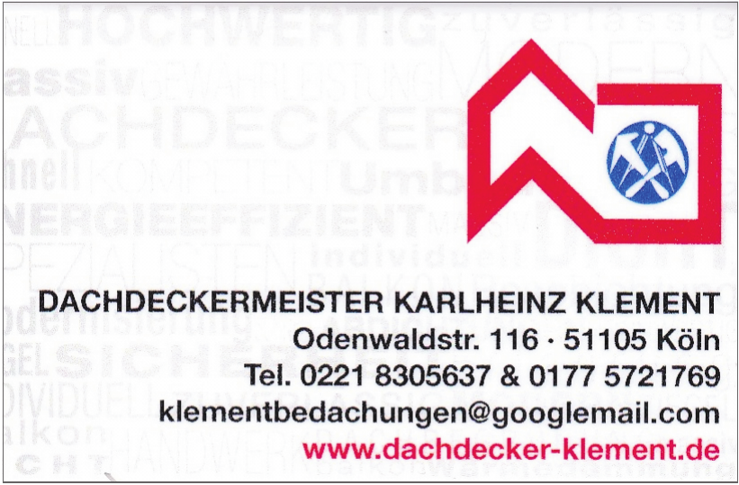 Dachdeckermeister Karlheinz Klement Dachdeckermeister Karlheinz Klement