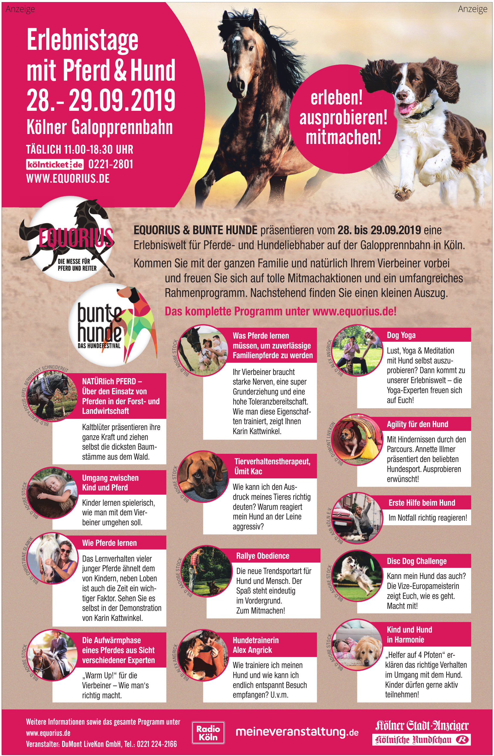 Erlebnistage mit Pferd & Hund Erlebnistage mit Pferd & Hund