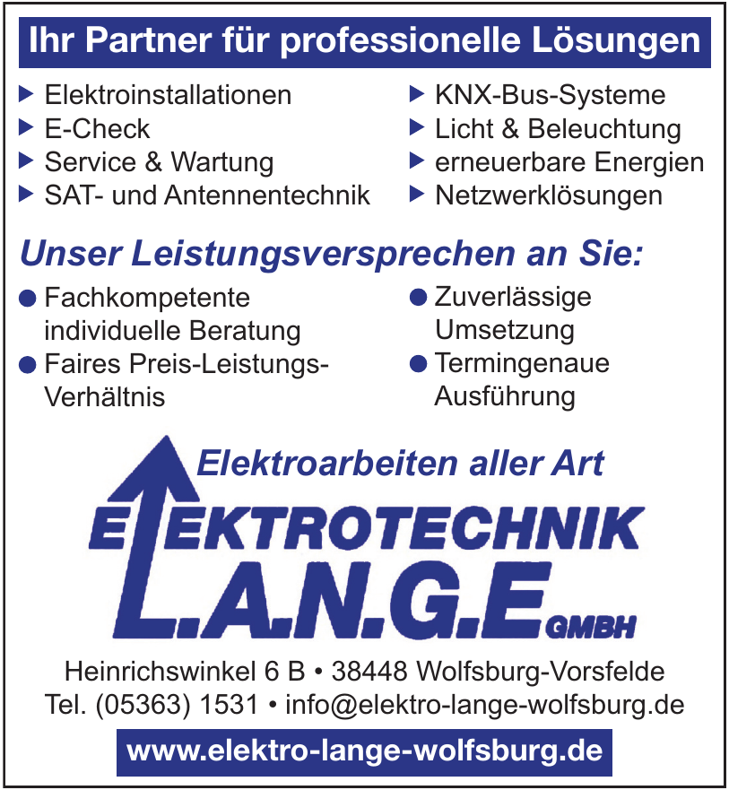 Elektrotechnik L.A.N.G.E GmbH Elektrotechnik L.A.N.G.E GmbH