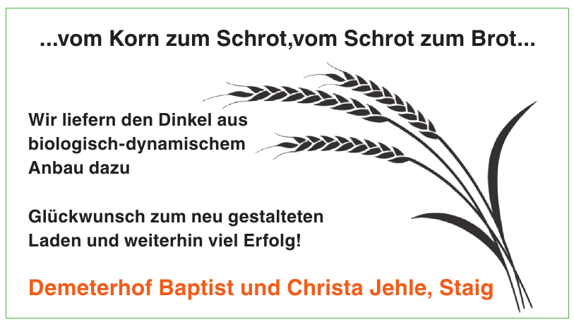 Demeterhof Baptist und Christa Jehle, Staig Demeterhof Baptist und Christa Jehle, Staig