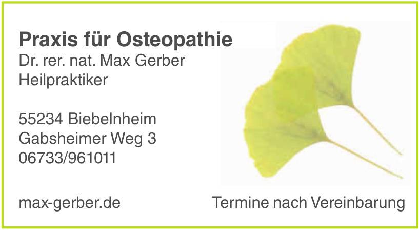 Praxis für Osteopathie Dr. rer. nat. Max Gerber Heilpraktiker