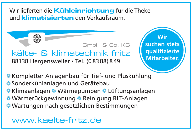 Kälte- & Klimatechnik Fritz GmbH & Co. KG Kälte- & Klimatechnik Fritz GmbH & Co. KG