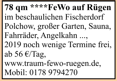 FeWo auf Rügen FeWo auf Rügen