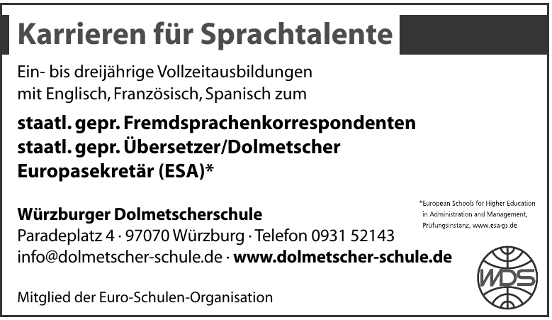 Würzburger Dolmetscherschule Würzburger Dolmetscherschule