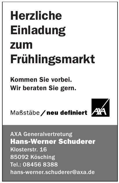 AXA Generalvertretung Hans-Werner Schuderer AXA Generalvertretung Hans-Werner Schuderer
