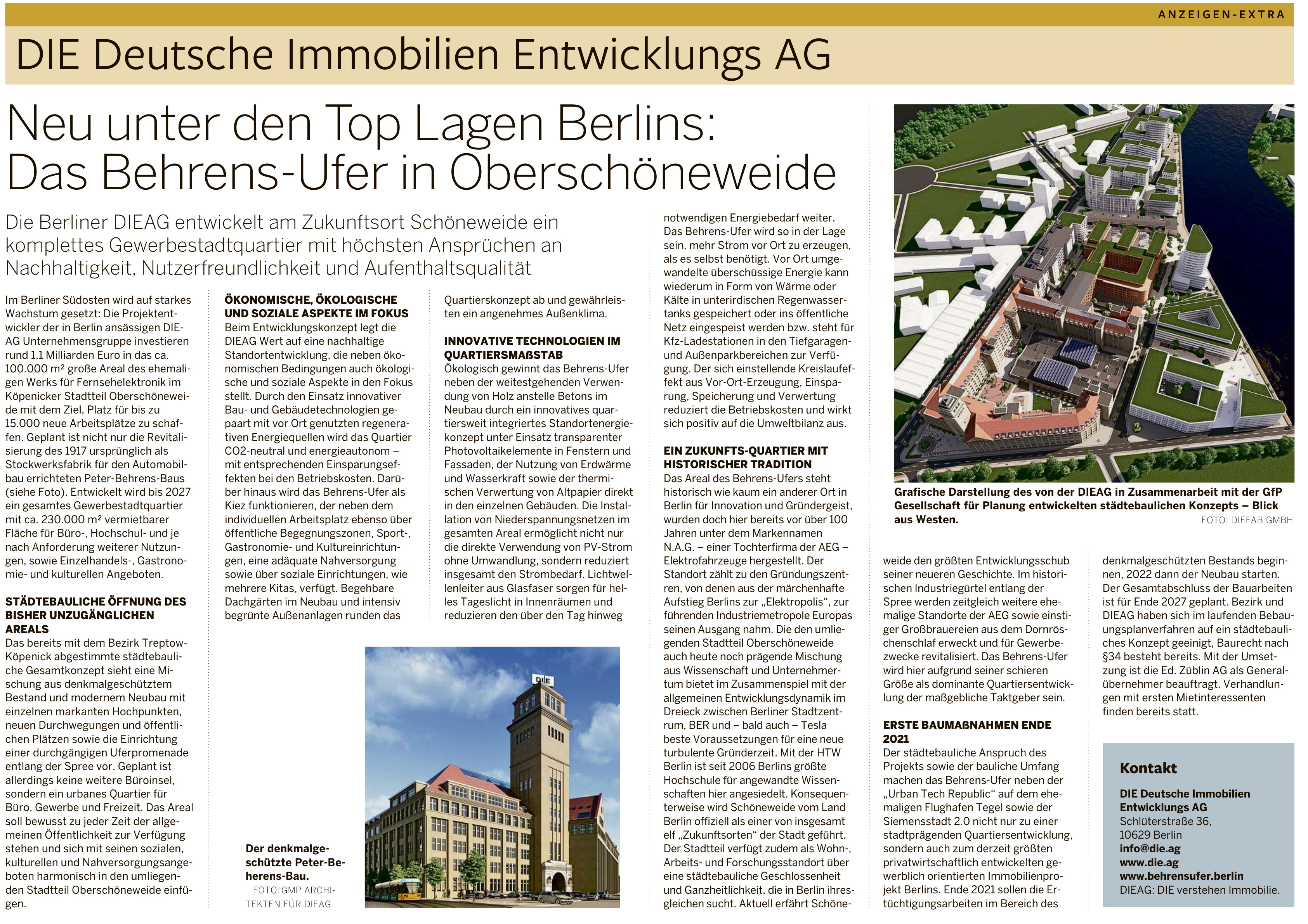DIE Deutsche Immobilien Entwicklungs AG DIE Deutsche Immobilien Entwicklungs AG