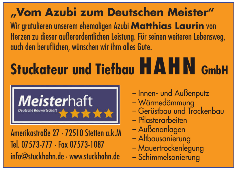 Stuckateur und Tiefbau Hahn GmbH Stuckateur und Tiefbau Hahn GmbH