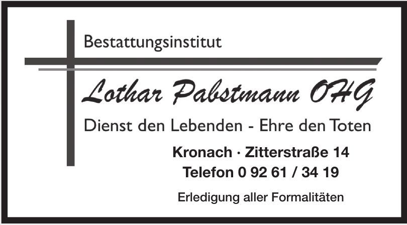 Lothar Pabstmann Bestattungen OHG Lothar Pabstmann Bestattungen OHG