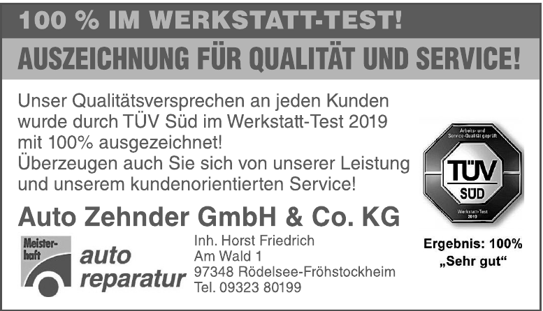 Auto Zehnder GmbH & Co. KG Auto Zehnder GmbH & Co. KG
