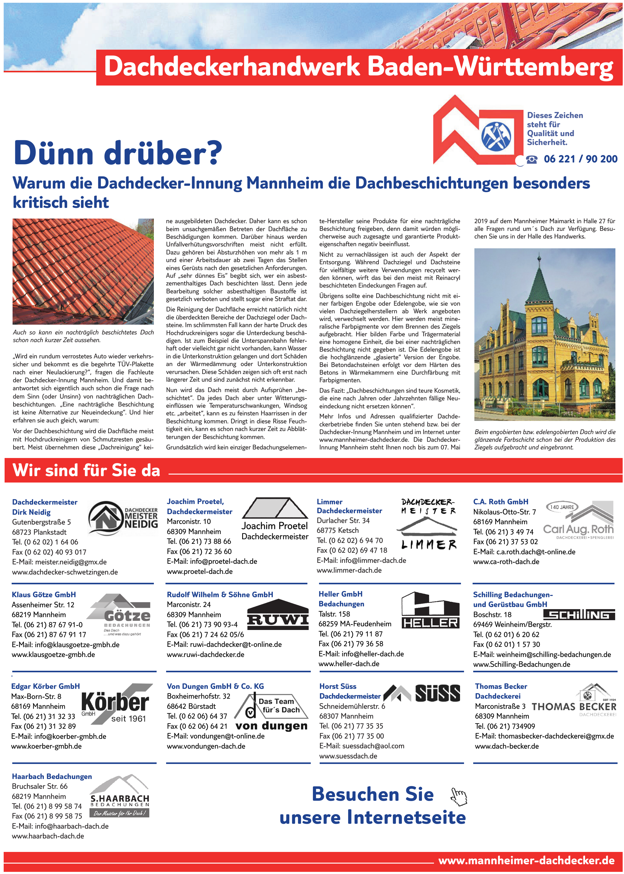 Dachdecker-Innung Mannheim Dachdecker-Innung Mannheim