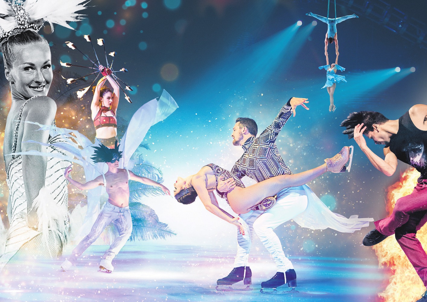 Showtime, die neue Produktion von HOLIDAY ON ICE, präsentiert nicht nur Eiskunstläufer der Weltklasse, sondern viele weitere Highlights – etwa eine atemberaubende Kostümwelt, eine gigantische LED-Wand und – ein Novum – sogar Bungee-Artisten