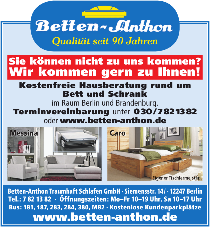 Betten-Anthon Traumhaft Schlafen GmbH Betten-Anthon Traumhaft Schlafen GmbH