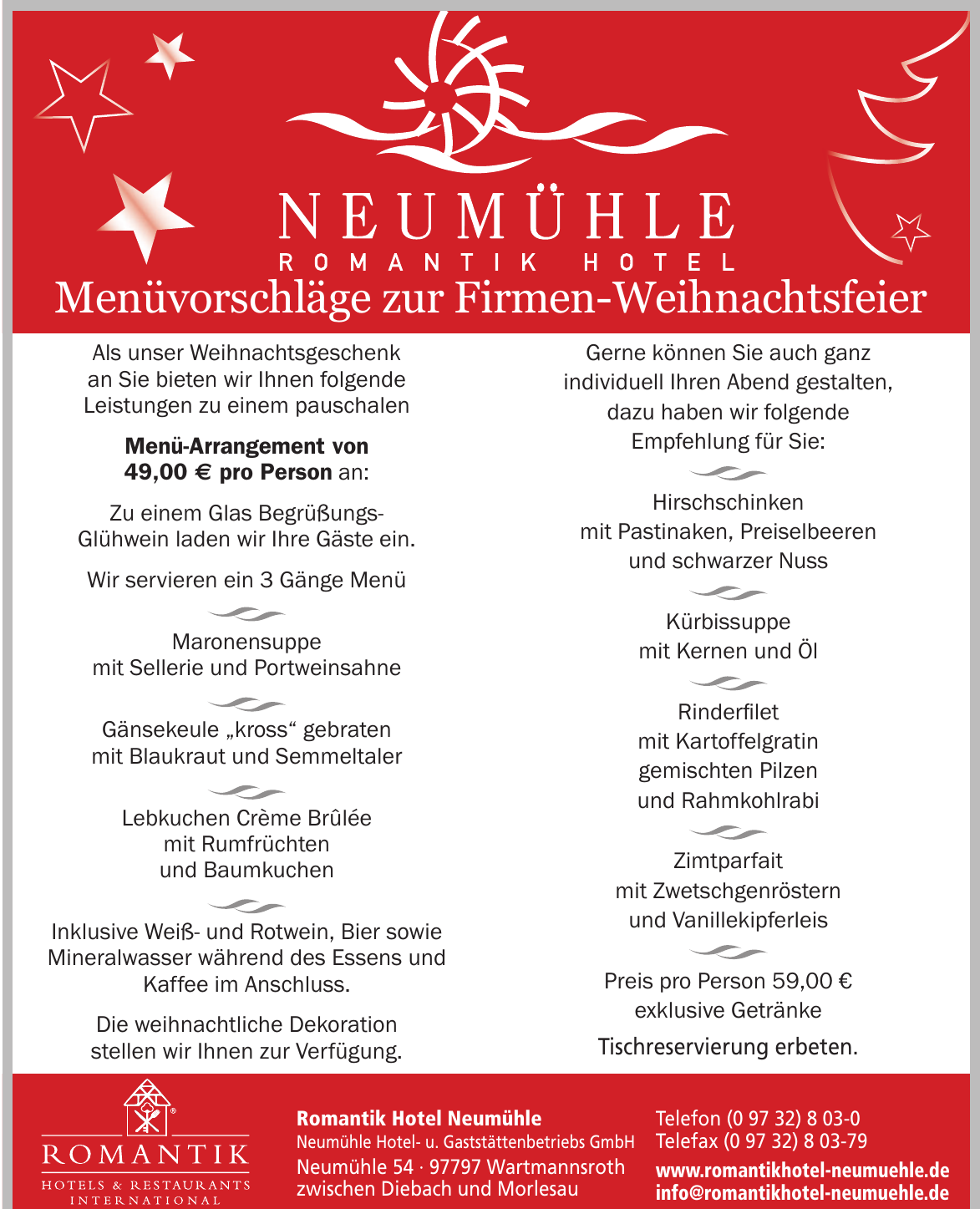 Neumühle Hotel- u. Gaststättenbetriebs GmbH Neumühle Hotel- u. Gaststättenbetriebs GmbH