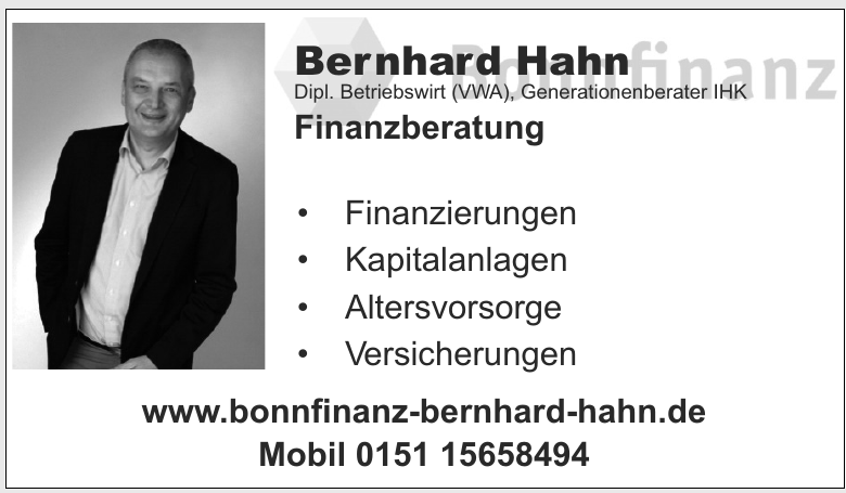 Bernhard Hahn Dipl. Betriebswirt (VWA) Generationenberater IHK Bernhard Hahn Dipl. Betriebswirt (VWA) Generationenberater IHK