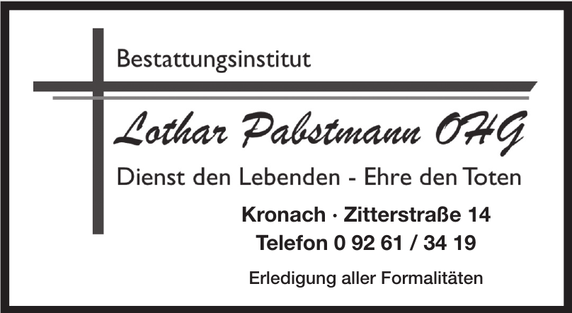 Bestattungsinstitut Lothar Pabstmann OHG Bestattungsinstitut Lothar Pabstmann OHG