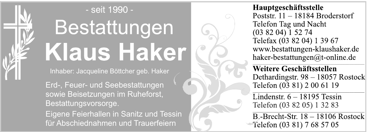 Bestattungen Klaus Haker Bestattungen Klaus Haker