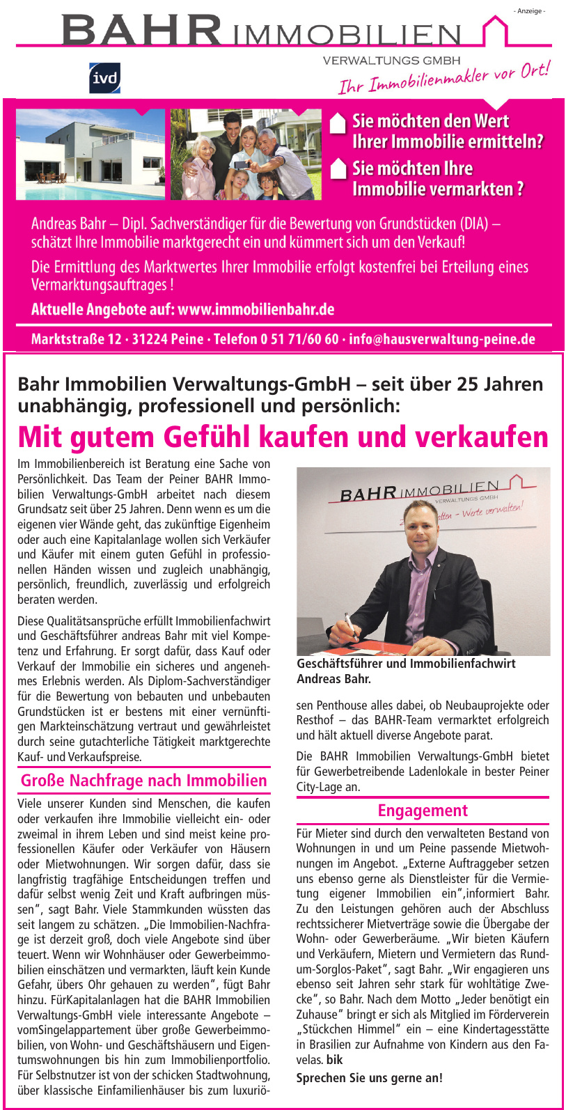 BAHR Immobilien Verwaltungs GmbH BAHR Immobilien Verwaltungs GmbH