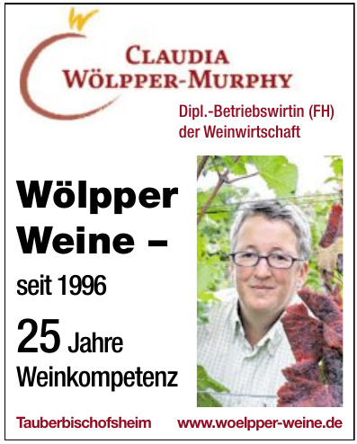 Claudia Wölpper-Murphy Dipl.-Betriebswirtin (FH) der Weinwirtschaft