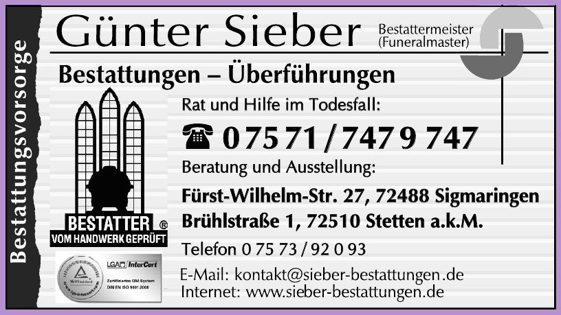 Günter Sieber Bestattungen Günter Sieber Bestattungen