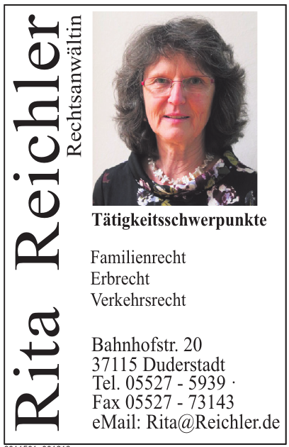 Rita Reichler Rechtsanwältin Rita Reichler Rechtsanwältin