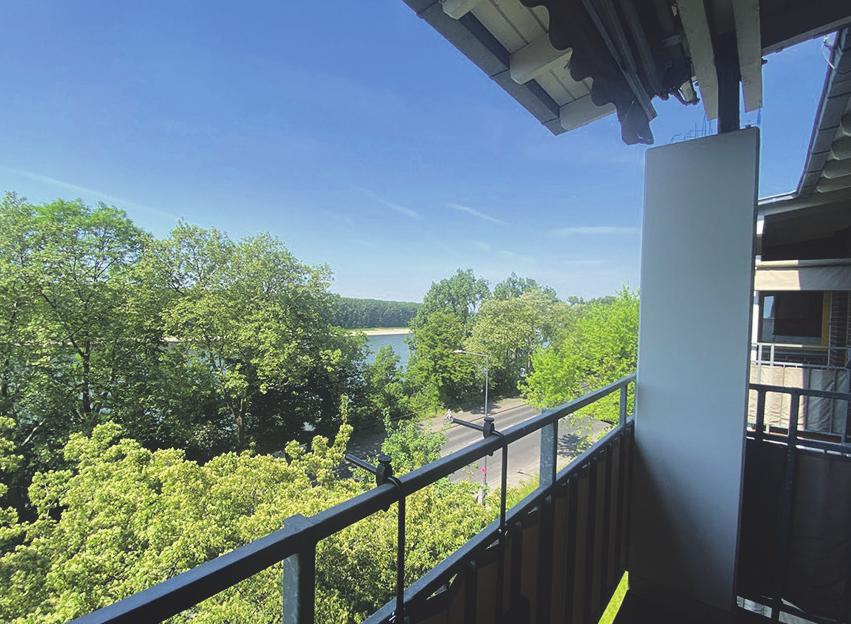 Tolle Aussicht: Blick von einem Balkon auf den Rhein. Bild: Milden