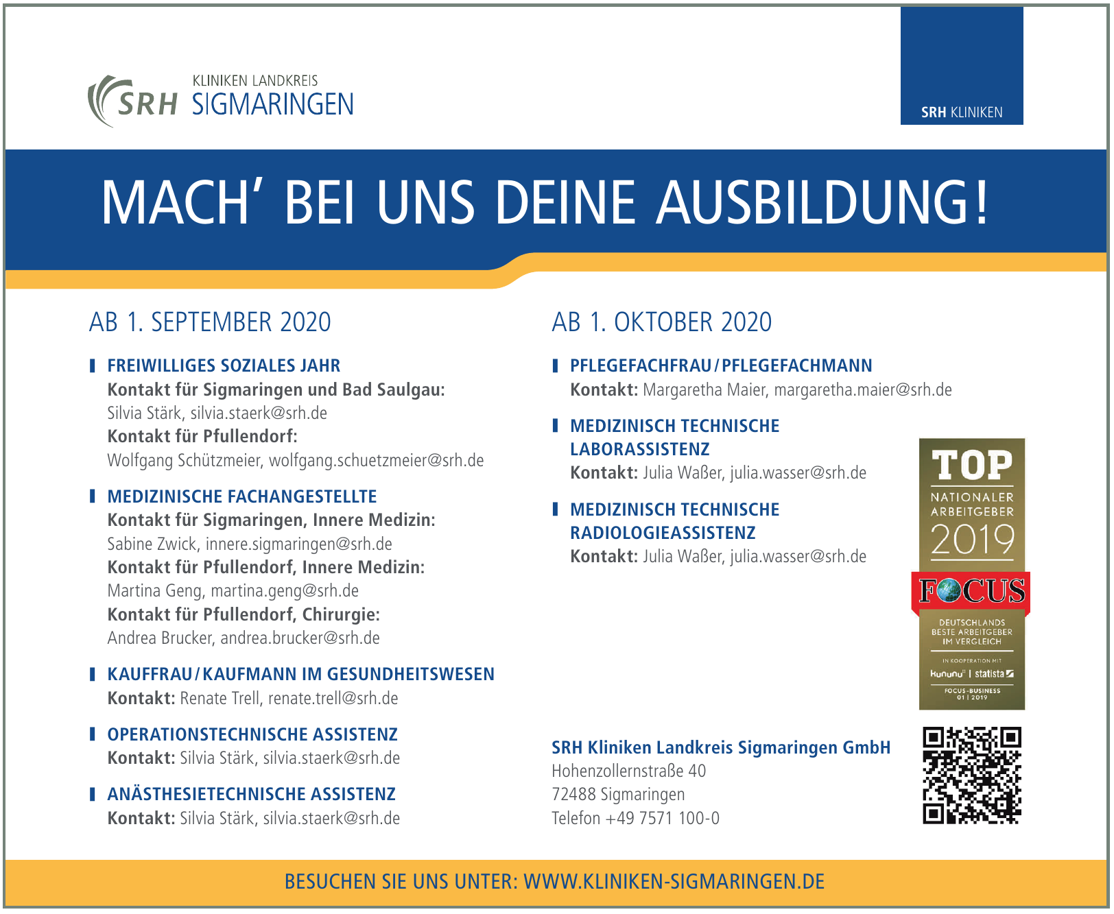 SRH Kliniken Landkreis Sigmaringen GmbH SRH Kliniken Landkreis Sigmaringen GmbH