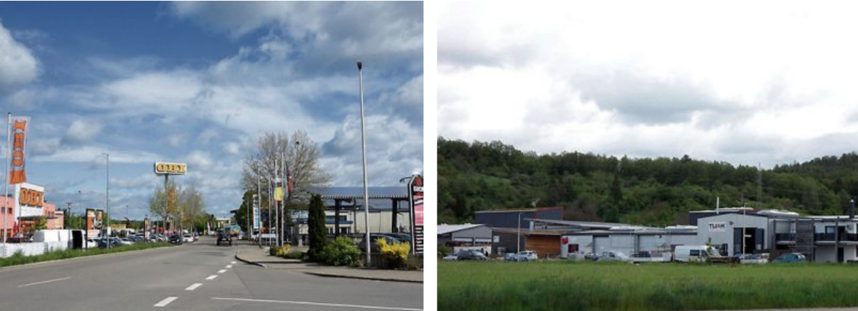 Die beiden Mössinger Gewerbegebiete Riethäcker (links) und Vor Dörnach werden in den nächsten Jahren mit schnellem Glasfaser-Internet Leitungen ausgebaut. Bilder: Uhland2 Die beiden Mössinger Gewerbegebiete Riethäcker (links) und Vor Dörnach werden in den nächsten Jahren mit schnellem Glasfaser-Internet Leitungen ausgebaut. Bilder: Uhland2