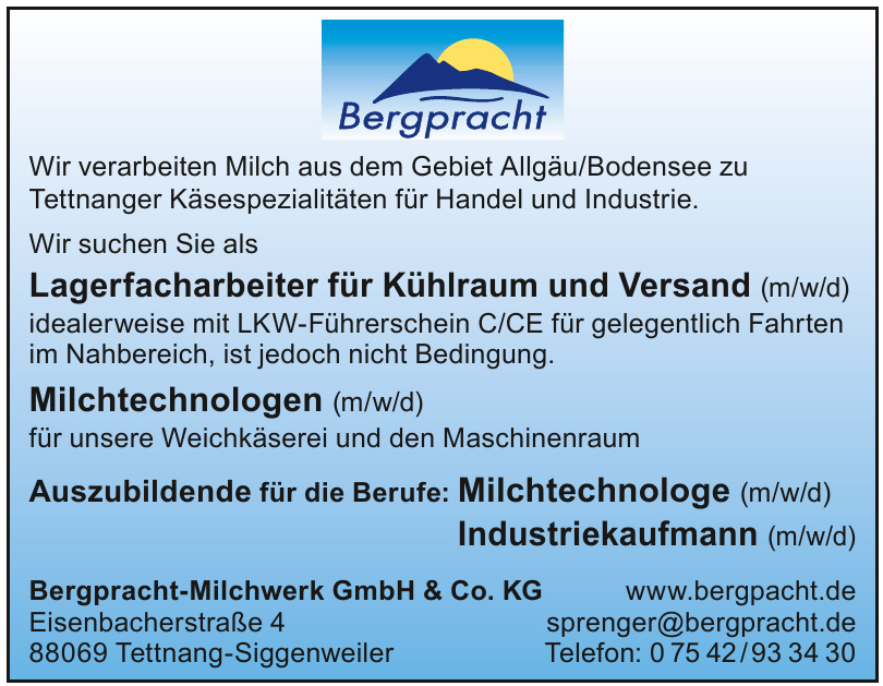 Bergpracht-Milchwerk GmbH & Co. KG Bergpracht-Milchwerk GmbH & Co. KG