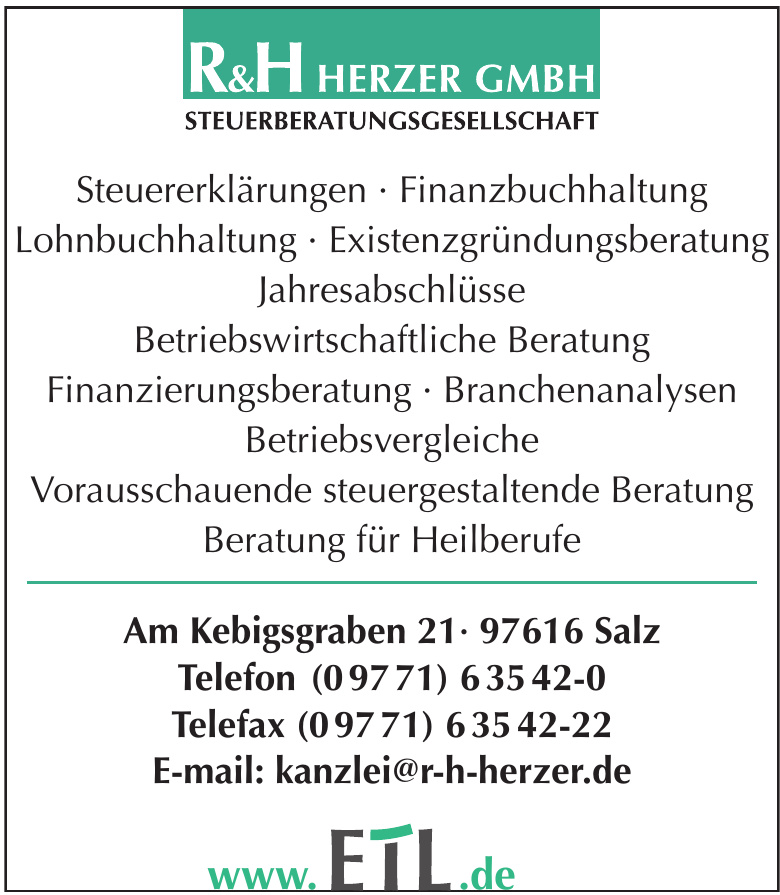 R&H Herzer GmbH Steuerberatungsgesellschaft R&H Herzer GmbH Steuerberatungsgesellschaft