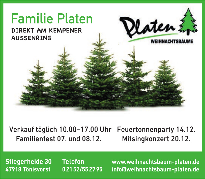 Familie Platen Weihnachtsbäume Familie Platen Weihnachtsbäume