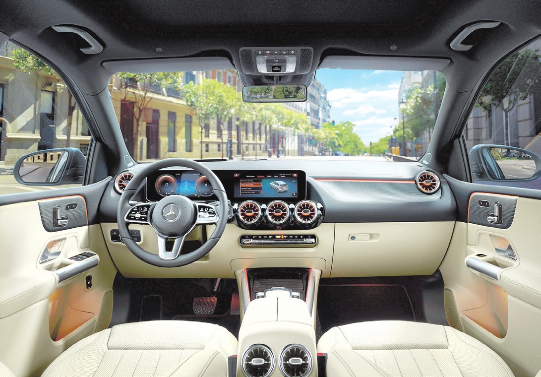 Das Interieur der neuen B-Klasse bietet viel Komfort und präsentiert sich in einem sehr edlen Design. Foto: Mercedes-Benz Das Interieur der neuen B-Klasse bietet viel Komfort und präsentiert sich in einem sehr edlen Design. Foto: Mercedes-Benz