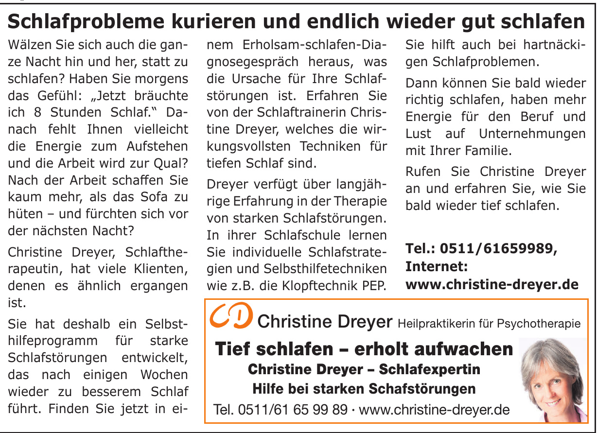 Christine Dreyer Heilpraktikerin für Psychotherapie Christine Dreyer Heilpraktikerin für Psychotherapie