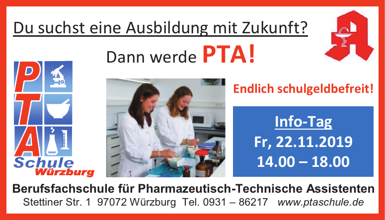 PTA Berufsfachschule für Pharmazeutisch-Technische Assistenten PTA Berufsfachschule für Pharmazeutisch-Technische Assistenten