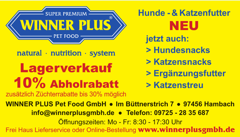 WINNER PLUS Pet Food GmbH WINNER PLUS Pet Food GmbH