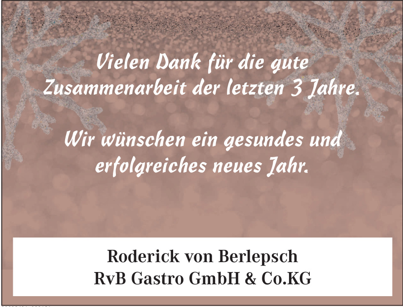 Roderick von Berlepsch RvB Gastro GmbH & Co.KG 