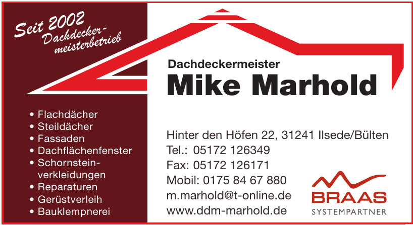 Dachdeckermeister Mike Marhold Dachdeckermeister Mike Marhold