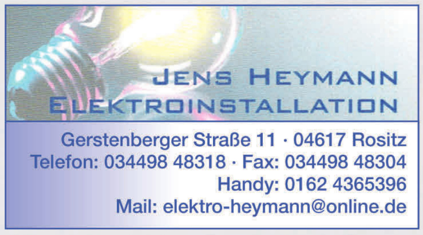 Jens Heymann Elektroinstallation Jens Heymann Elektroinstallation