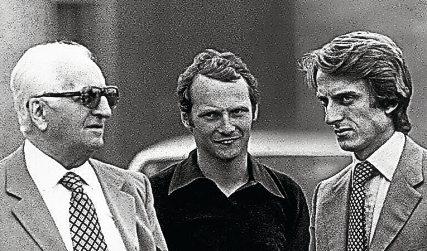Schrieben an der Ferrari- Erfolgsgeschichte mit: Enzo Ferrari, Niki Lauda und Luca di Montezemolo. Foto: Ferrari