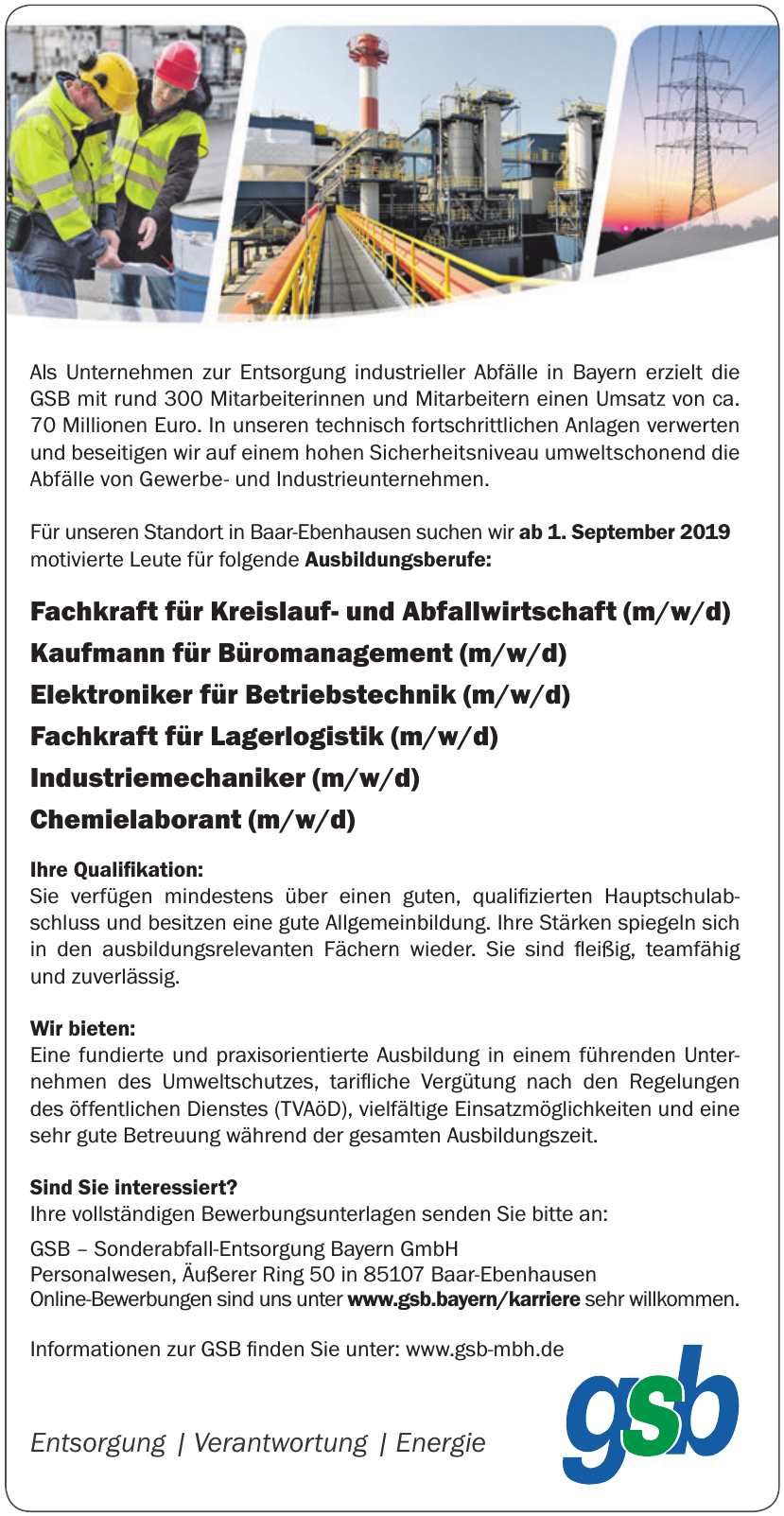 GSB – Sonderabfall-Entsorgung Bayern GmbH GSB – Sonderabfall-Entsorgung Bayern GmbH