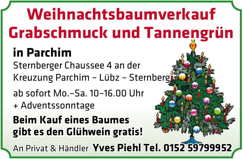 Weihnachtsbaumverkauf Grabschmuck und Tannengrün