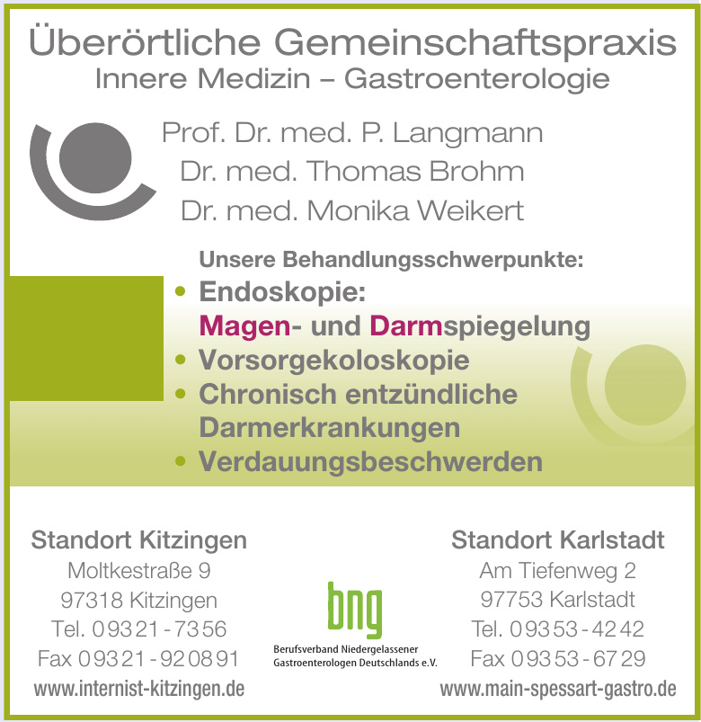 Überörtliche Gemeinschaftspraxis Innere Medizin – Gastroenterologie Überörtliche Gemeinschaftspraxis Innere Medizin – Gastroenterologie