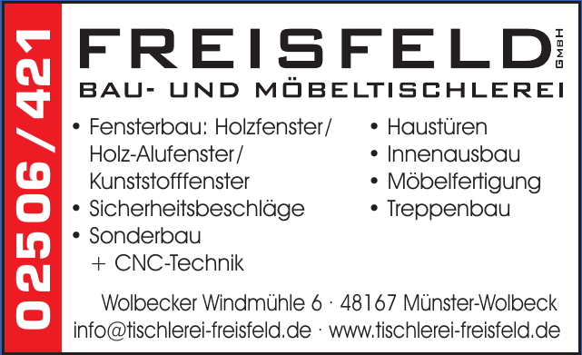Freisfeld GmbH Bau- und Möbeltischlerei Freisfeld GmbH Bau- und Möbeltischlerei