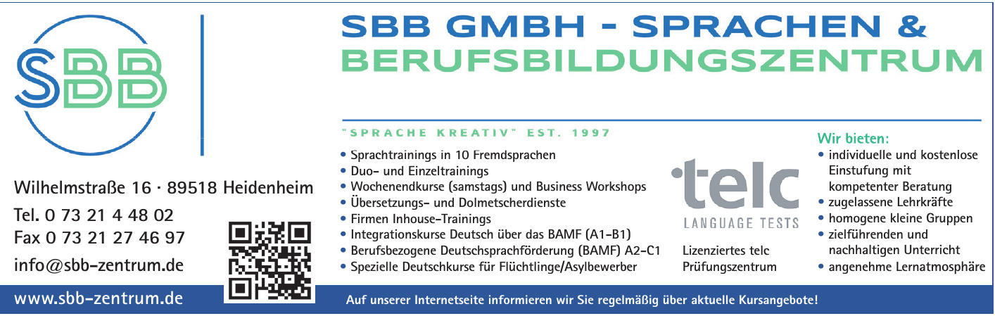 SBB GmbH - Sprachen & Berufsbildungszentrum